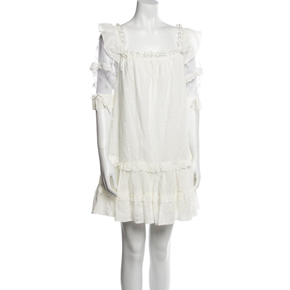 For love and lemons neutrals white lace dress  size medium - Picture 16 of 17